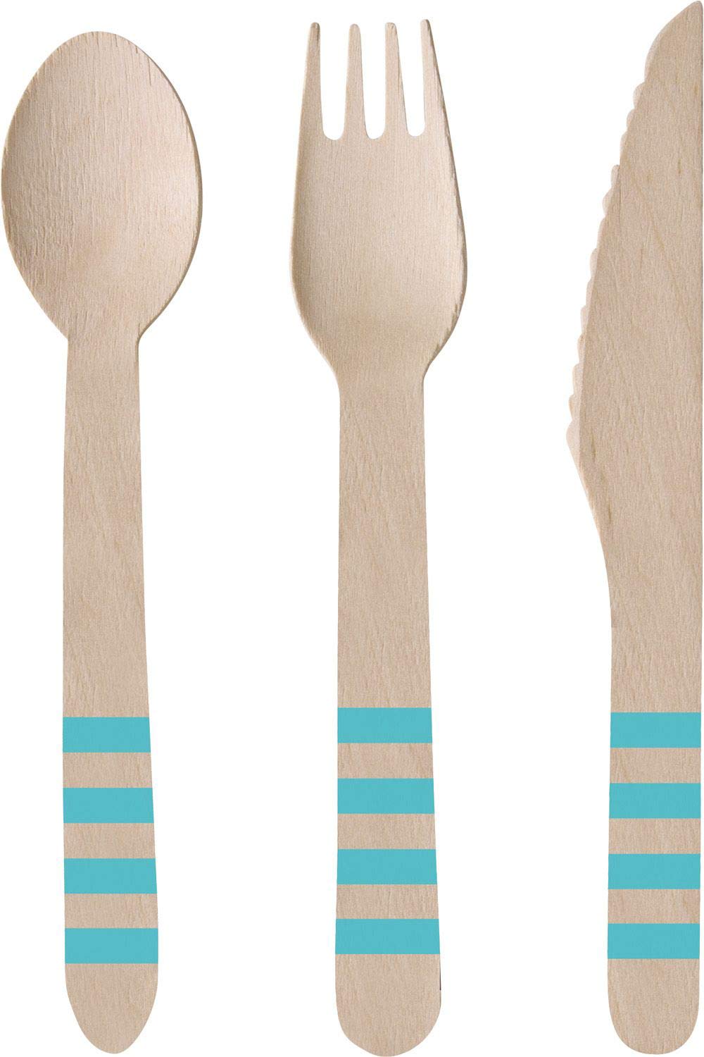 Amscan 9903311 Pineapple Vibes Cutlery Set 24 Pieces 8 Knives 8 Spoons 8 Forks Tableware