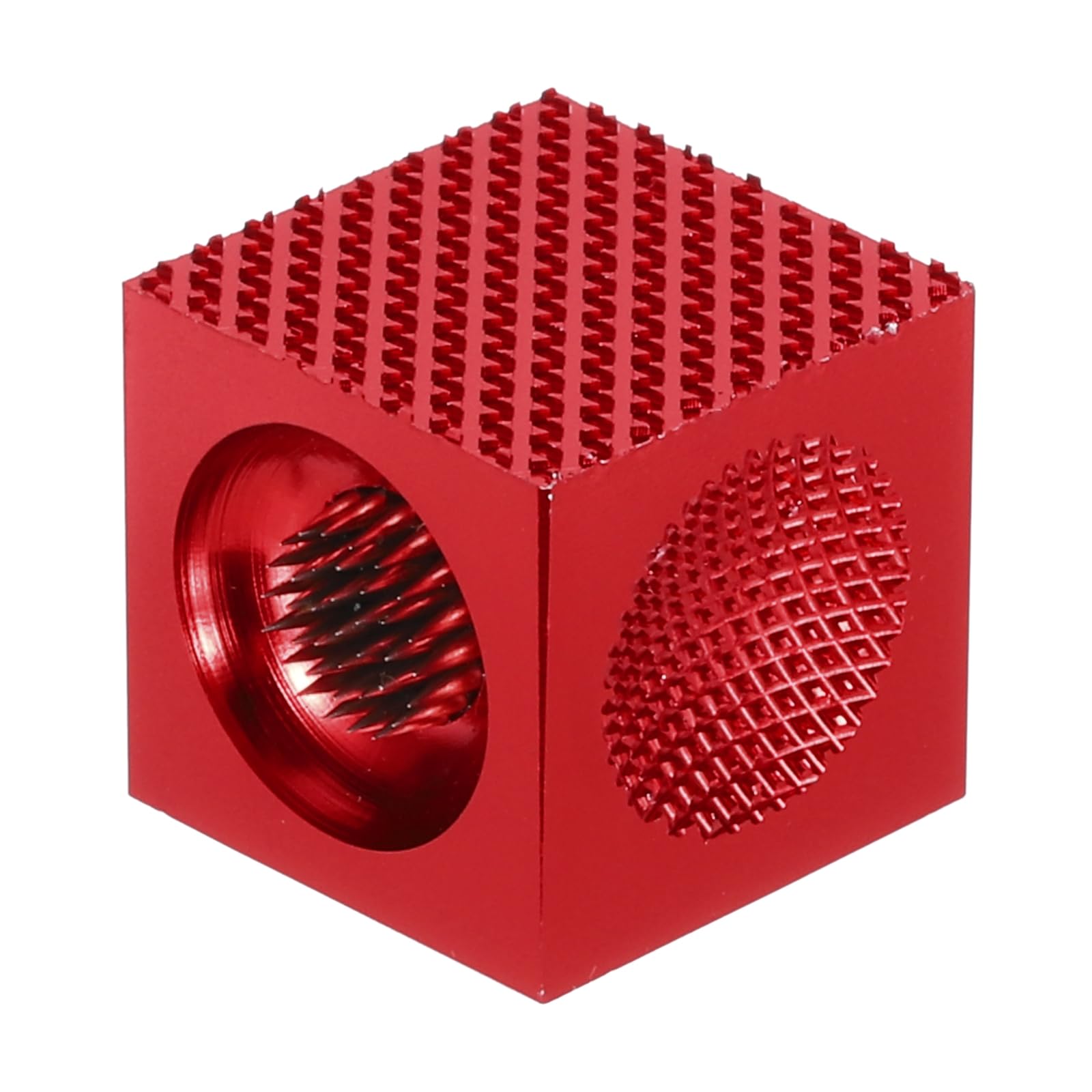 PATIKIL Cube Billiard Pool Cue Tip Repair Tool, 5-in-1 Pool Cue Tip Tool Pool Stick Shaper/Aerator/Scuffer/Burnisher/Billiard Cue Stick Accessories, Red