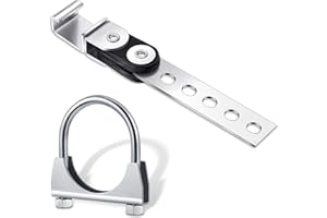 Geetery 2 Pcs Swivel Style 3 Inch Exhaust Hangers Heavy Duty Muffler Hanger Universal Tailpipe Bracket U-bolt Exhaust Muffer Clamp, Saddle Design with Reinforced Ribs