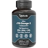 Naturalis Ultra rTG Omega 3 Fish Oil 1800mg 180 Softgels | IFOS Certified | Sourced from wild New Zealand tuna and enhanced with Astaxanthin for its distinctive natural dark red color.*
