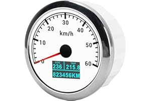 BONKZEBU Durable 60kmh GPS Speedometer with Pointer Display for Marine Boat Car Truck, Stepper Motor, Clear Dial Light, Simpl