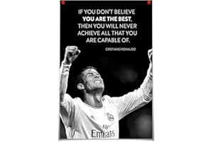 CR7 Cristiano Ronaldo Poster, Motivational Soccer Star Canvas Wall Art, Football Sports Wall Art Cristiano Ronaldo Art Poster