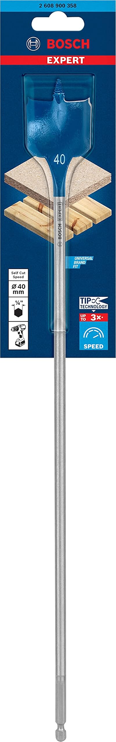 Bosch EXPERT Self Cut Speed Spade Drill Bit 40 x 400 mm