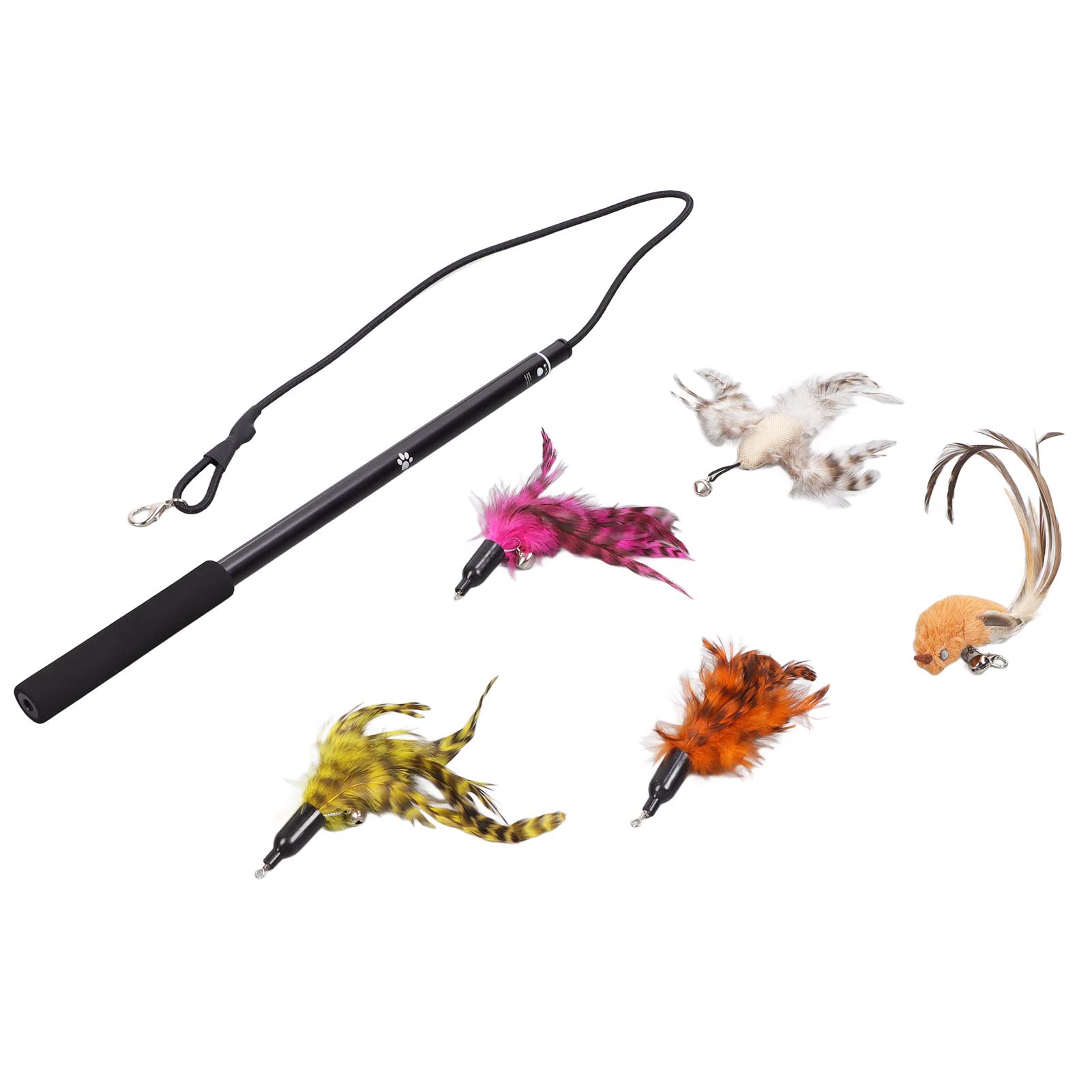 Shanrya Varinha de provocao de gato, Soft Sponge Cape Brinquedos de pena de gato Interactive para gatinhos