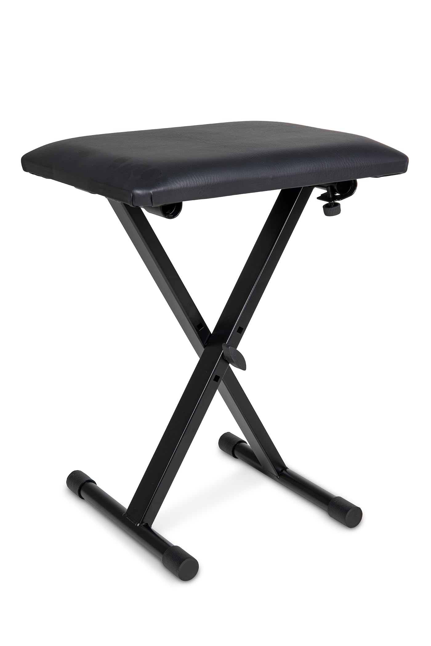 GEWA Keyboard Bench Black, 3-Way Height Adjustable, Seat Surface Faux Leather Black 43x31 cm, Padding 3 cm