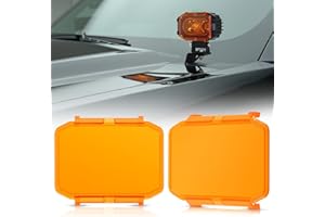 Auxbeam R4 Series 4 Inch Deep Amber Light Covers 2300K Dark Amber Tint Square Off-Road Light Lens Cap LED Pods Covers Reduce 