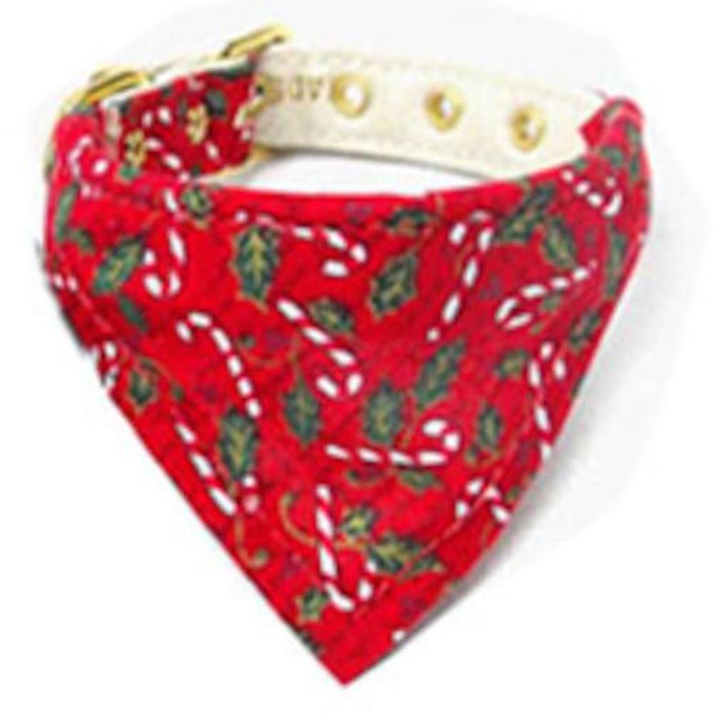 Mirage Candy Cane Bandana Collar, 22-inch, Red