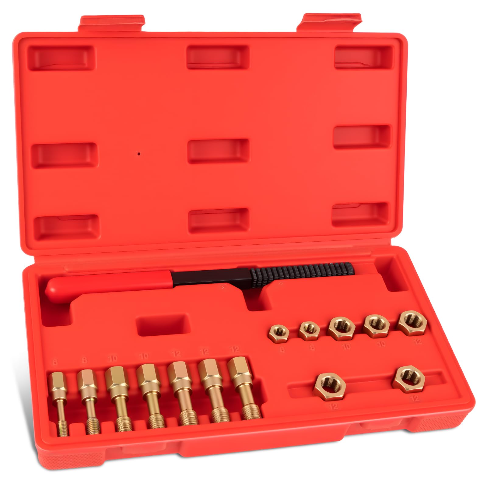 Photo 1 of Jiimee 15Pcs Metric Thread Chaser Set, Thread Inserts and Repair Kits in 4 Sizes, Universal Re-Threading Tool with Case