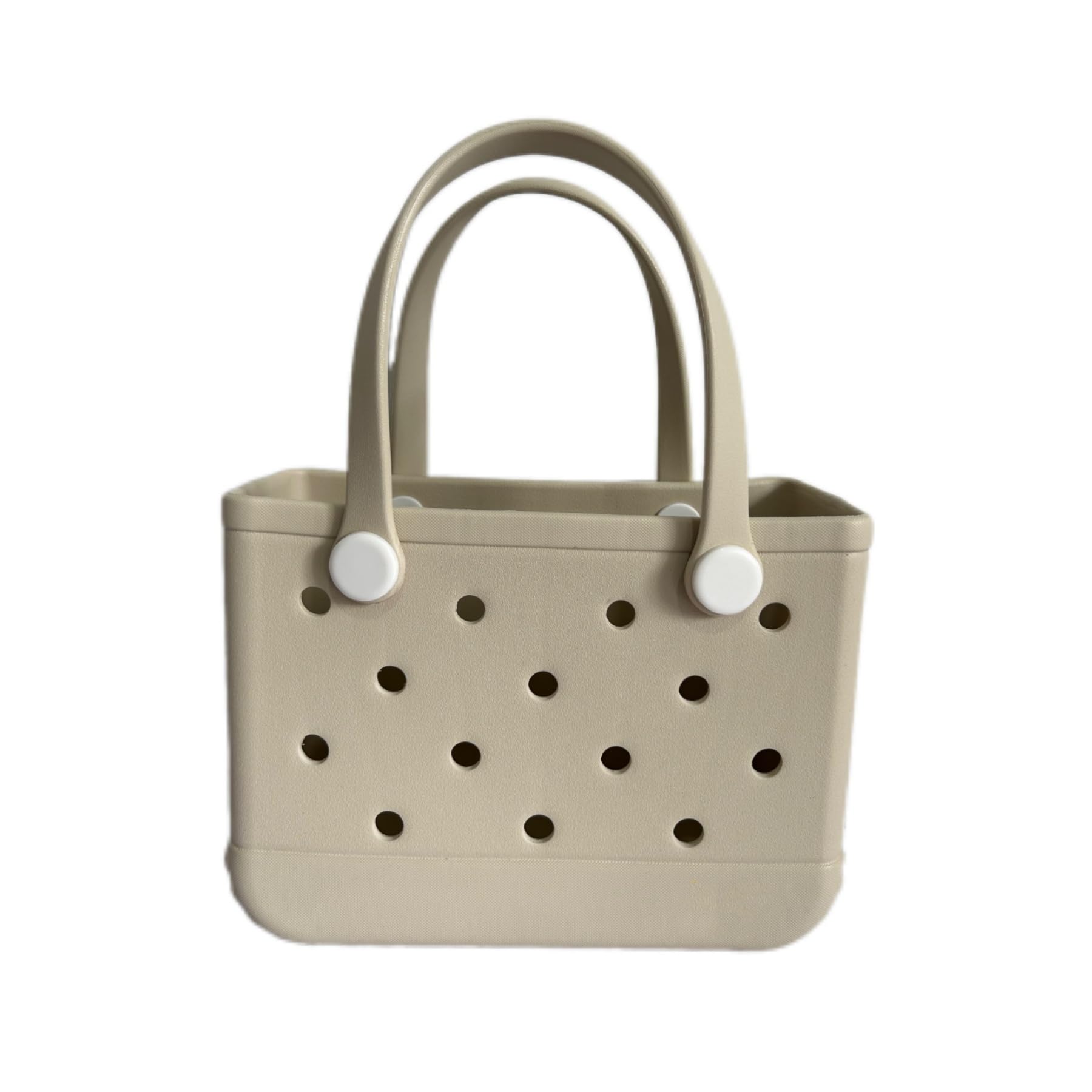 Photo 1 of Small Rubber Beach Bag, EVA Waterproof Beach Tote, Sandproof Small Size Travel Handbag for Sports Gym Travel Market Outdoor (khaki)