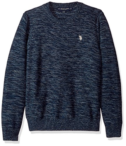 U.S. Polo Assn. Men s MARL Reverse Jersey Crew Neck Sweater, Sailor MARL, X-Large