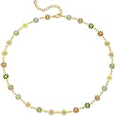 GDCOIN Dainty Chain Choker Necklace 18K Gold Plated Colorfull Link Chokers for Women Multicolor Necklaces Jewelry