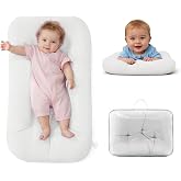 Baby Lounger for Infants Babies 0-12 Months, Bionic Organic Lounger, Soft Cotton Breathable Infant Floor Seats &amp; Loungers for Newborn Baby Shower Gifts (White)