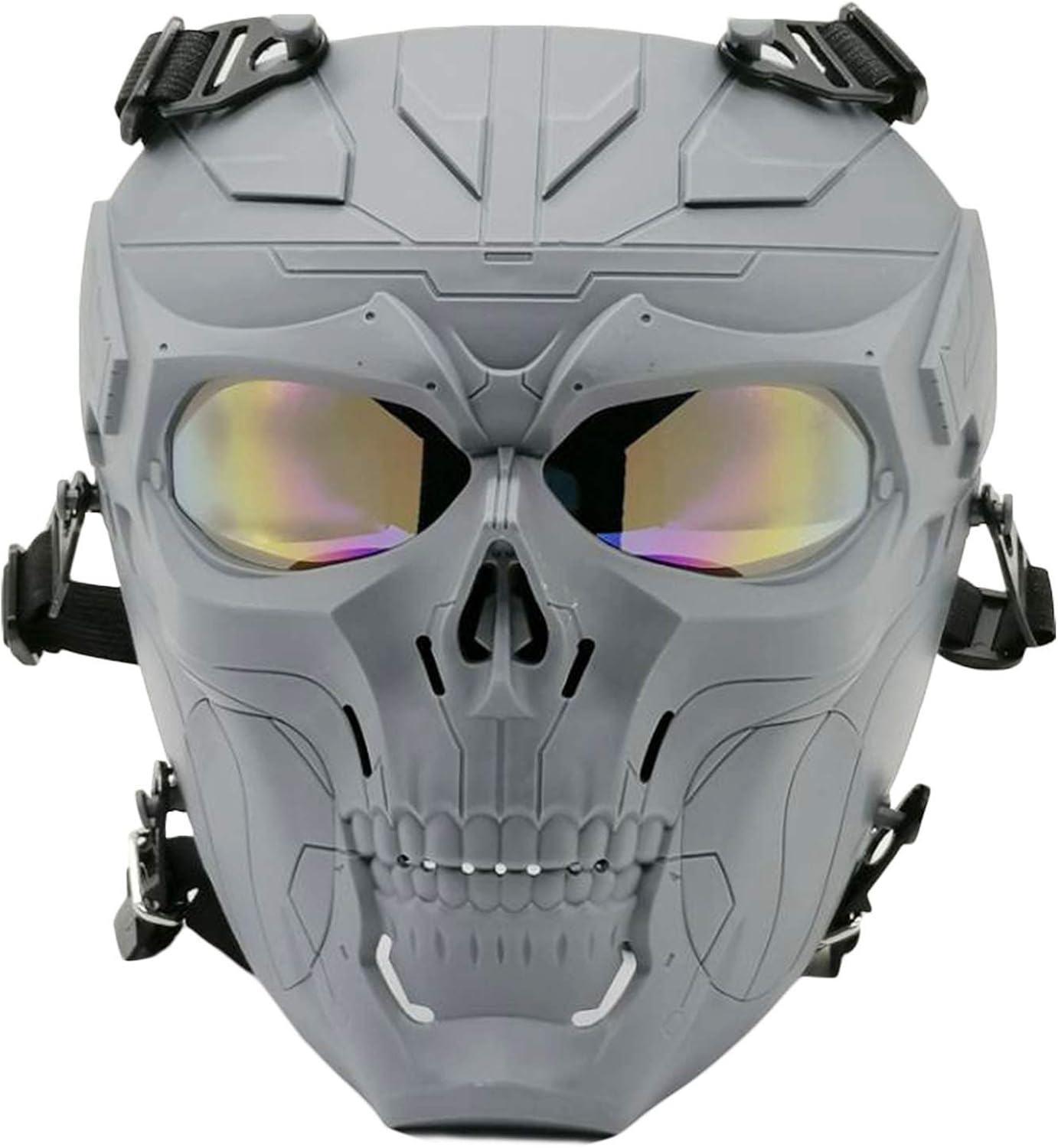 Tactical Airsoft Mask Skull Full Face Tactical Mask with PC Lens Eye Protection for CS Survival Games Shooting Ideal Mask for Halloween, Cosplay, Costume Party and Movie Prop (Grey color): Clothing