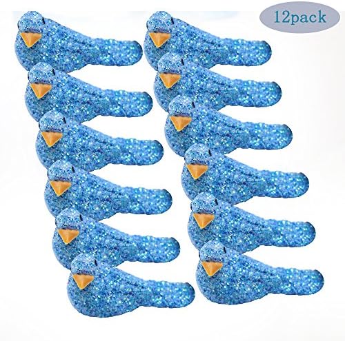 12pcs 1.2x3cm Foam Birds Decorative Birds Festival Gift Diy Crafts (Blue)