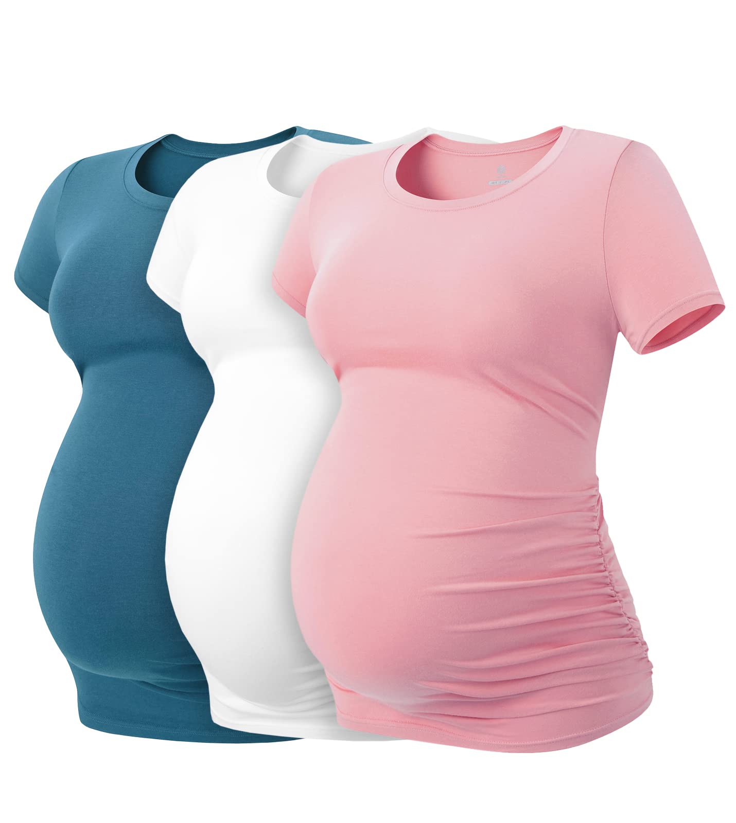 LAPASA Womens Maternity Shirts Tops Short Sleeve