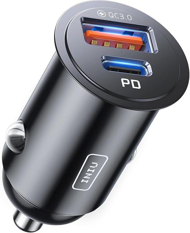 Caricatore Auto USB C, 60W Combinati [Type C 30W + USB A 30W], Nero
