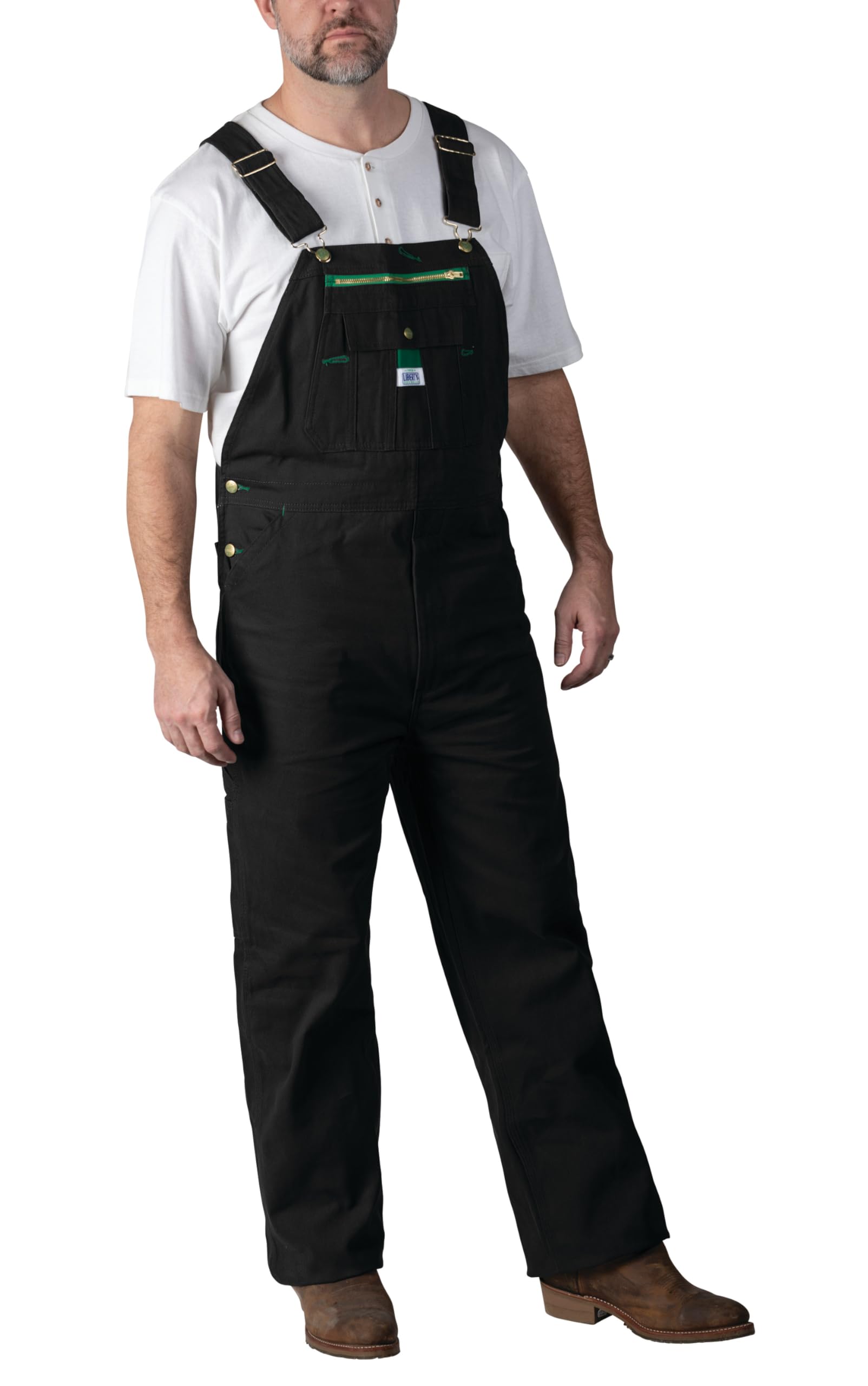 Liberty Men's Duck Bib Overalls, Midnight Black, 36W x 30L US Image