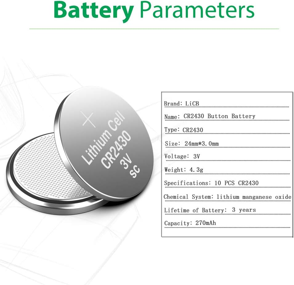 LiCB CR2430 Lithium Coin Battery 3 V Pack of 10, 5 Count (Pack of 2) - Image 3