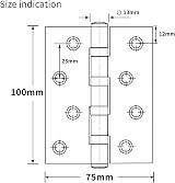 AOLISHENG 4 Inch Stainless Steel Door Hinges 100x75mm Ball Bearing Heavy Duty view 4