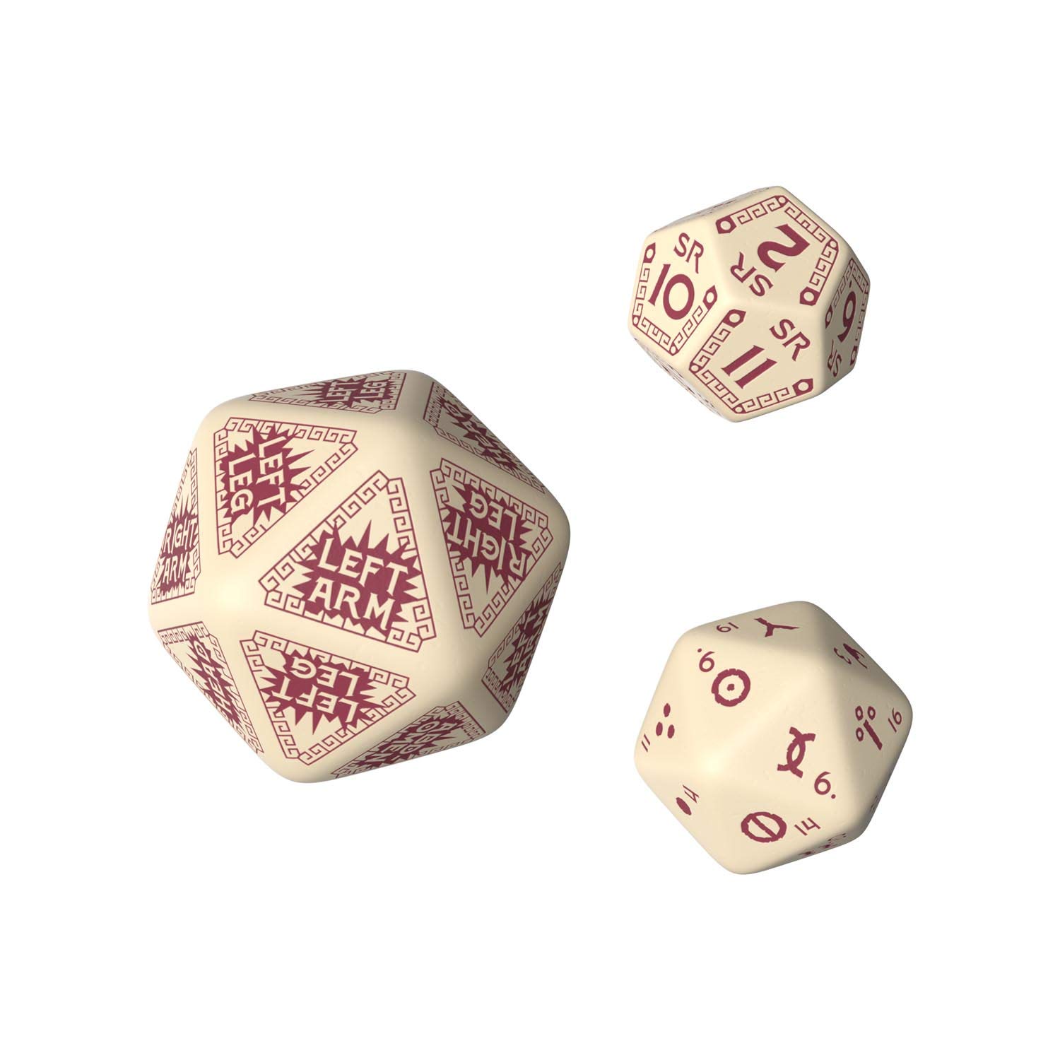 Q Workshop RQU87 RuneQuest Beige/Burgundy Dice Set (7)