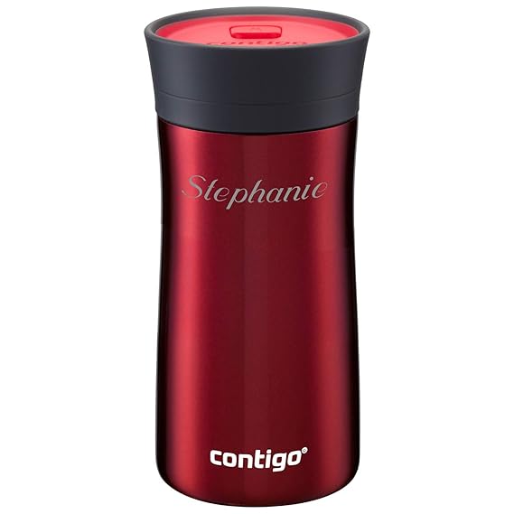 CONTIGO Thermobecher Pinnacle Watermelon 300 ml mit persönlicher Rund-Gravur gelasert automatischer Autoseal-Verschluss ausla