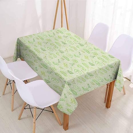 Amazon Scottdecor 布製テーブルクロス 長方形 ポリエステル製 赤ちゃん 漫画のいたずら書きスタイル おもしろ幼児おもちゃボール 車 テディベア クレヨン柄 ペールグリーン 70 By 90 Inch テーブルクロス オンライン通販
