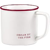 Santa Barbara Design Studio Red and White Christmas Coffee Cups Face-to-Face Designs Stoneware Holiday Mug, 16-Ounce, Dream By the Fire
