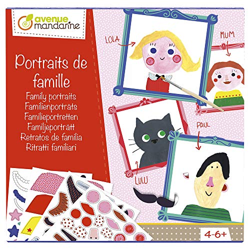 MY MANDARINE KC063C - Coffret créatif enfant - RÉALISE TES PORTRAITS DE FAMILLE - À partir de 4 ans