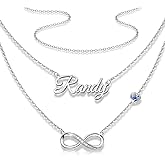 Custom Name Necklace Personalized Infinity Heart 925 Sterling Silver Necklace Customized Jewelry Gift for Women Christmas Anniversary Birthday Gift for Wife Girlfriend