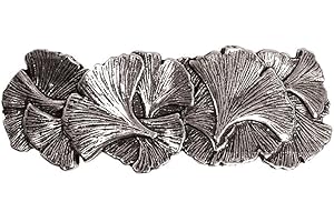 Ginkgo Hair Clip, Hand Crafted Metal Barrette Made in the USA with a Medium 70mm Clip by Oberon Design