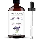 MAJESTIC PURE Lavender Essential Oil | 100% Pure and Natural | Premium Grade Essential Oils for Hair Care, Home Diffusers, Sk