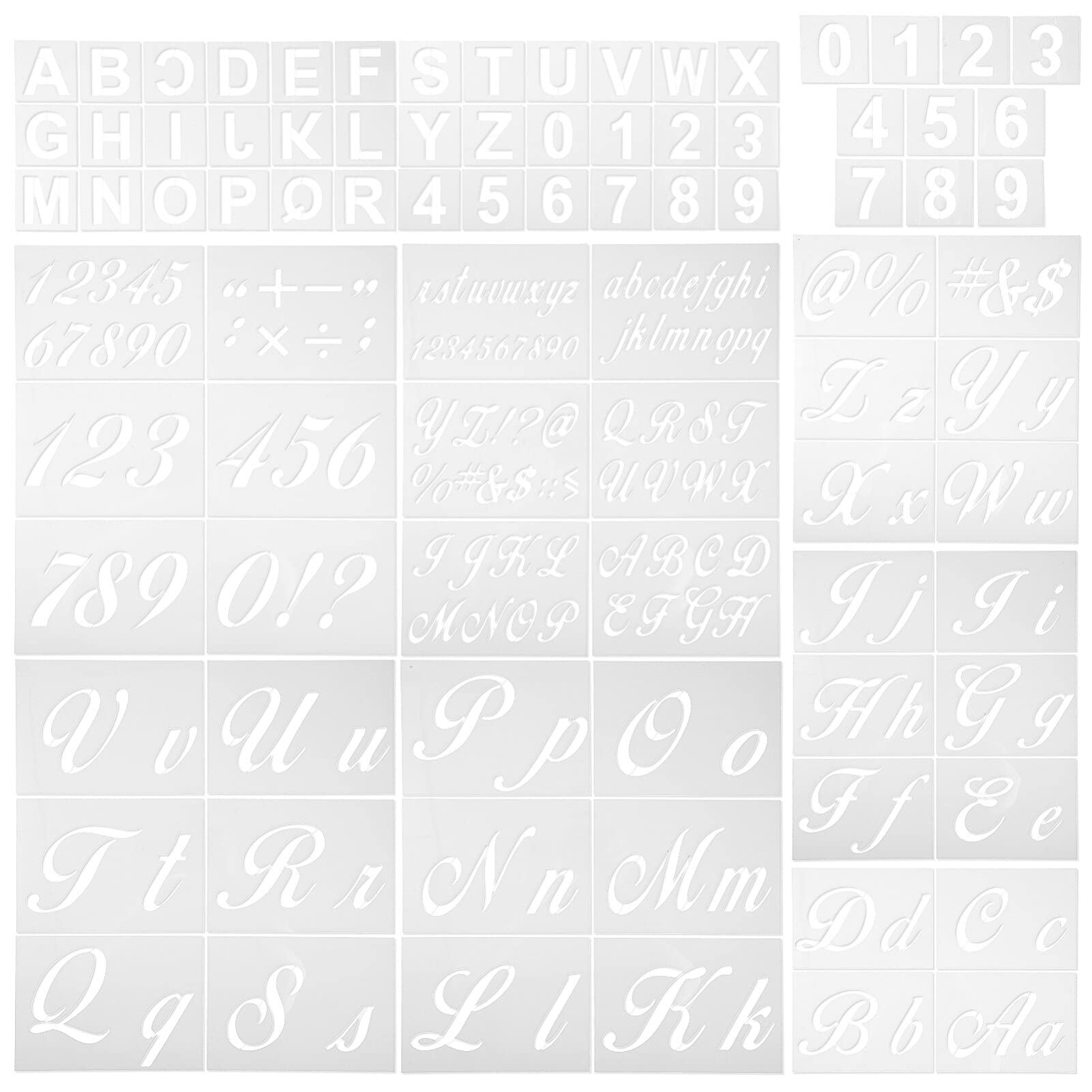 EXCEART 76pcs Letter Number Stencils,Reusable Plastic Alphabet Stencils, Art Craft, Alphabet & Number for Painting DIY Art Projects Decoration