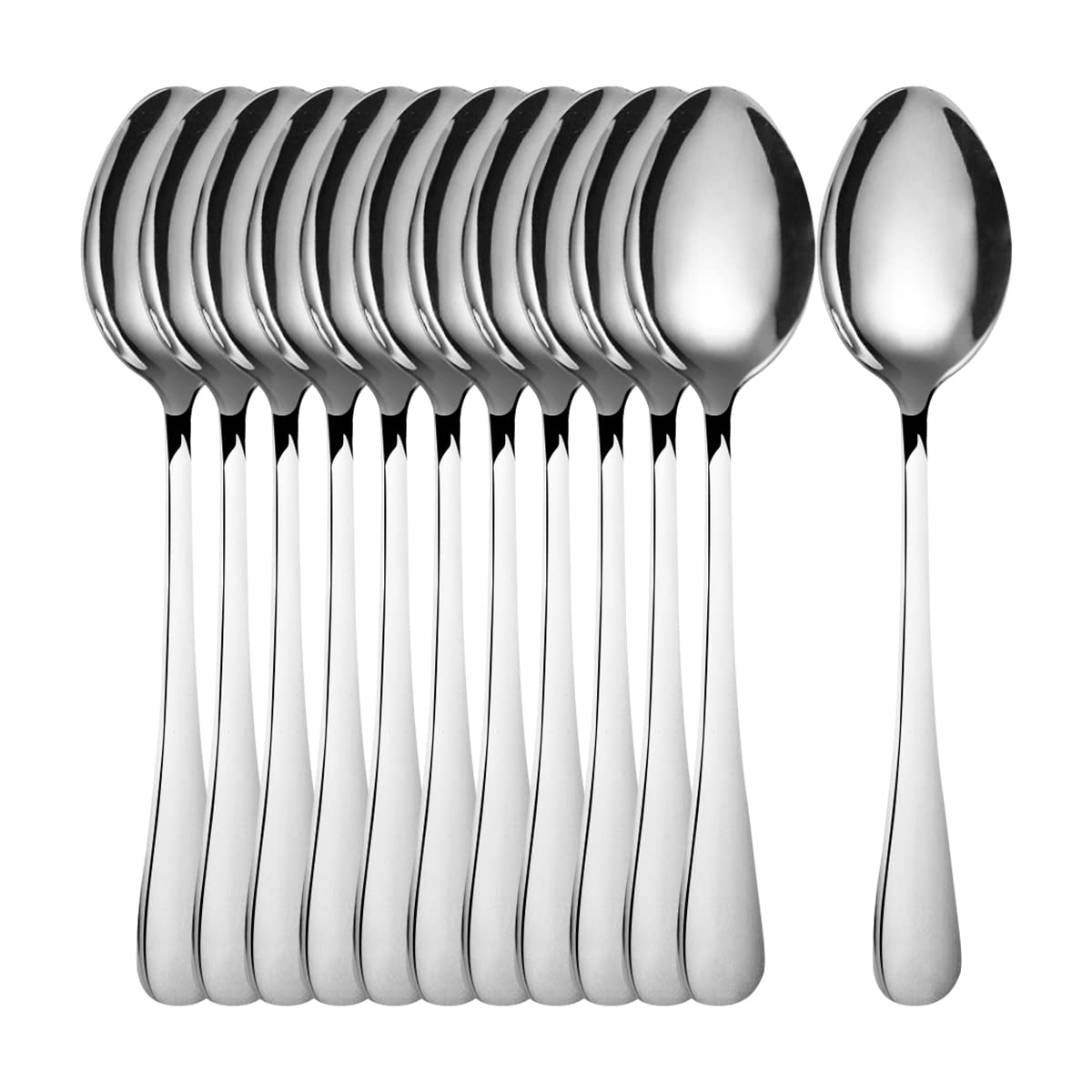 Teaspoon Dessert Spoon,Stainless Steel Cutlery Cake Spoons Set,Pack of 12