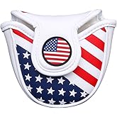 Stars& Stripes Golf Mallet Putter Head Cover Protector Magnetic Closure