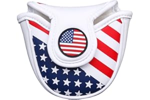SAILUPXINYUAN Stars& Stripes Golf Mallet Putter Head Cover Protector Magnetic Closure