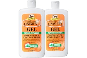 Absorbine Veterinary Liniment Gel, Topical Menthol Analgesic Rub for Sore Muscle, Joint & Arthritis Pain Relief, 12oz Bottle 2-Pack