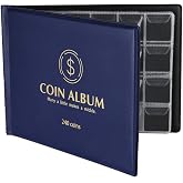 MUDOR Coin Collection Holder Album for Collectors, 240 Pockets Coin Book | 2IN1 Pocket Size,Coin Collection Supplies for Dime,Cent,Nickel,Quarter, Half Dollar, Silver Dollar