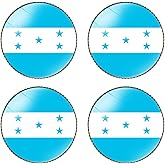 HSQCEZ 4 Pcs Honduras Flag Pin Round 1 Inch, Lapel Pins Souvenir Badge for Hat Clothes Backpack,Honduran Flag Brooch Accessories Party Favors,Patriotic Pin Accessories for Men/Women