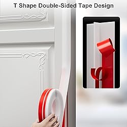 Elvone T-Shaped Door Draft Stopper, 1.37 in x 40 Ft