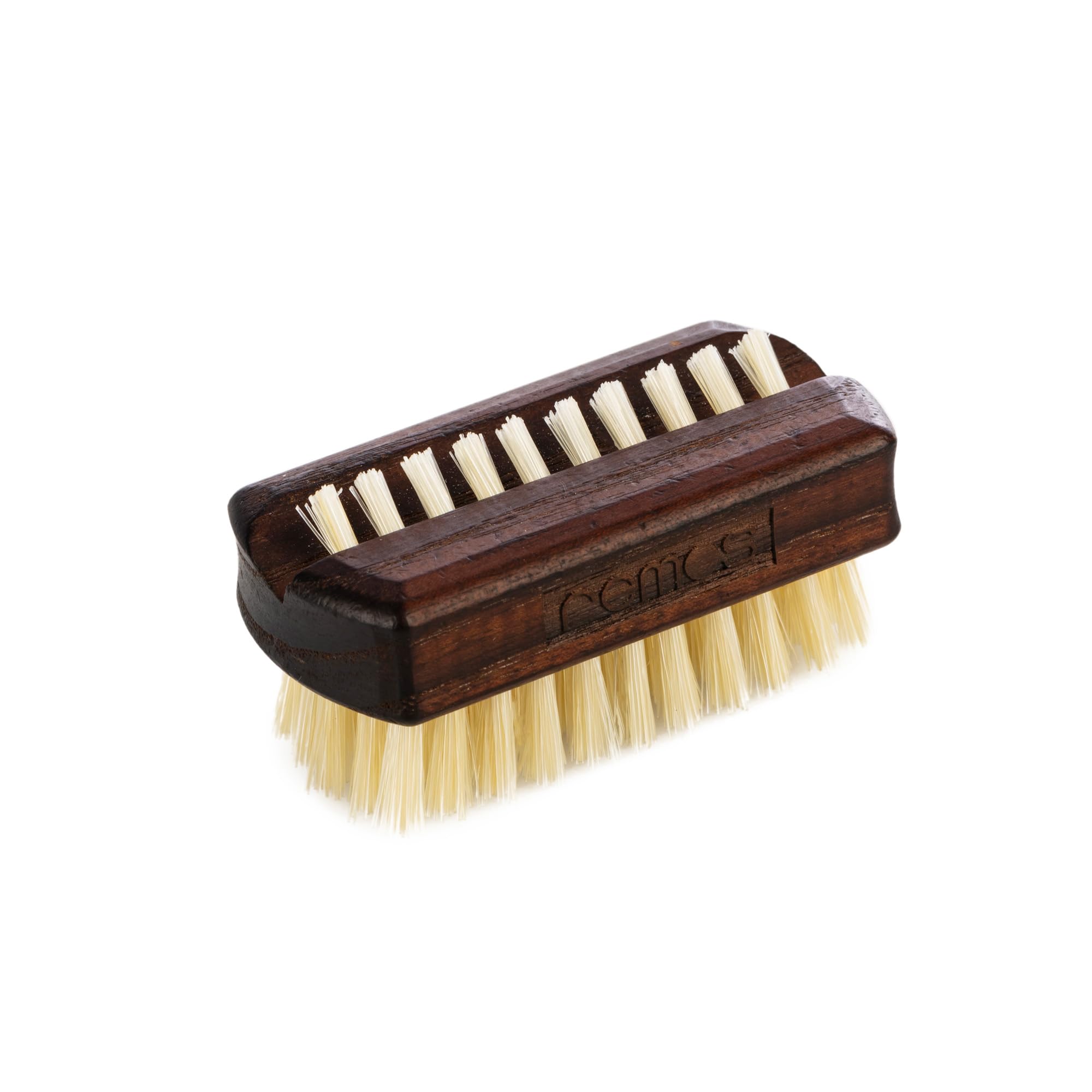 REMOS Travel Nail Brush mini with Natural bristles from Thermal Beech Wood [5.9 x 2.9 x 3 cm]