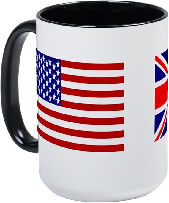 CafePress USA & Union Jack Large Mug Coffee Mug, Large 15 oz. White