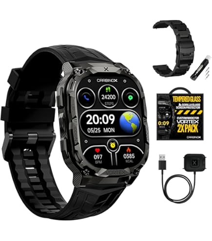 晶 Amazon.com: CARBINOX Vortex Smart Watch with with 6 Pack Bands 22