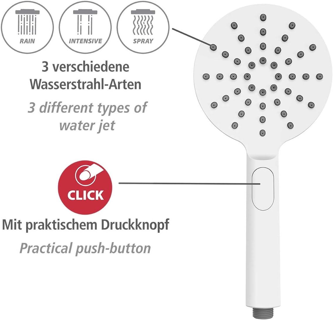 WENKO 23953100 Design Shower Heads, White - Image 4