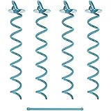 7Penn Spiral Ground Anchors - 16 Inch Tent Stakes Heavy Duty Ground Screw Anchor Twist Stakes, 4 Pack