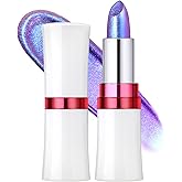 Noerrors Chameleon Purple Blue Glitter Lipstick, Holographic Color Shift Waterproof Long Wear Shimmer Metallic Lip Color, Duochrome Iridescent Sparkle Diamond Lip Gloss Mermaid Makeup for Festival#04