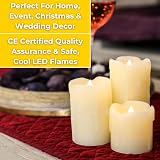 Festive Lights Real Wax LED Pillar Candles Set of 3 Warm White Flicker view 6