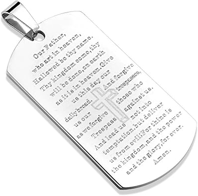 lord's prayer dog tag necklace