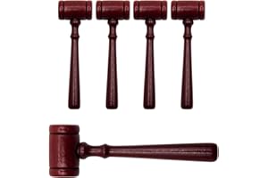 NIKUJUGA 5pcs 10.92cm/4.3in Judge Gavel Wooden Judge Costume Cosplay Props Adult Mini Auction Lawyer Judge Gavel