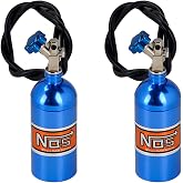 2PCS CNC Aluminum Alloy 1/10 RC Crawler Car Simulation Nitrogen NOS Bottle Decorative Accessories Suit for TRX4 SCX10 90046 D90 D110 TF2 Tamiya Redcat Gen7 Gen8 HSP Etc (Blue)