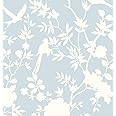 Lillian August NextWall Luxe Haven Mono Toile Peel and Stick Wallpaper (Hampton Blue)